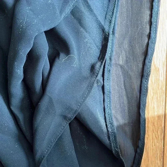 [US16]Frank Usher Black Ankle Jumpsuit PANTS WITH Side  Slits and 3 Layers - Picture 12 of 12